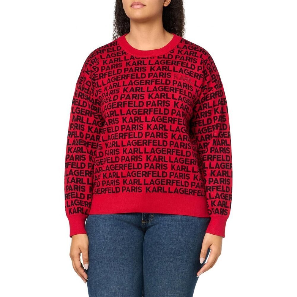 Women's Soft Rayon Sweater Large Admiral Red Black Casual Everyday Wear